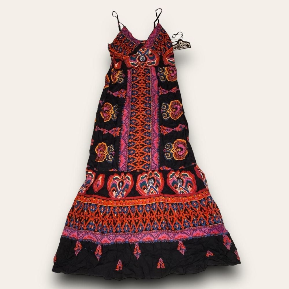 Angie Maxi Dress Hippie Maxi Midi Paisley Sundress NWT